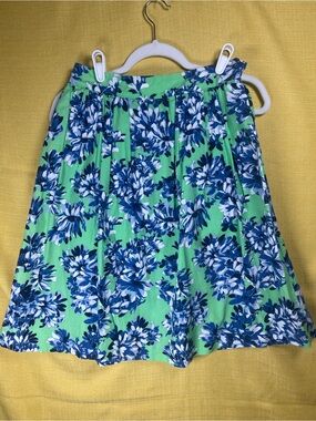 J. Crew Green Skirt with Blue Floral Print NWT